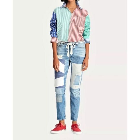 Polo Ralph Lauren Avery Boyfriend Patchwork Jeans - Picture 3 of 14